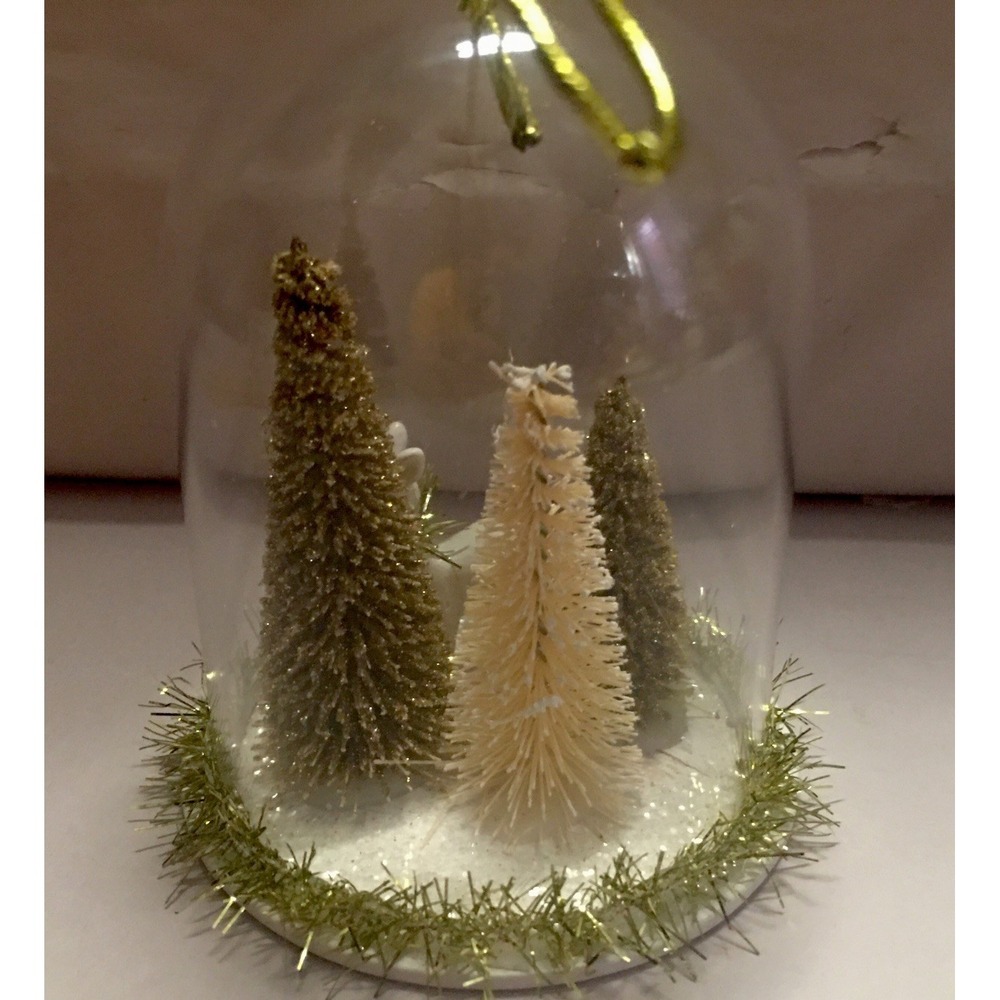 Cloche Retro Reindeer Scene Christmas Tree Ornament‎ Target Wondershop 4" - Picture 5 of 8